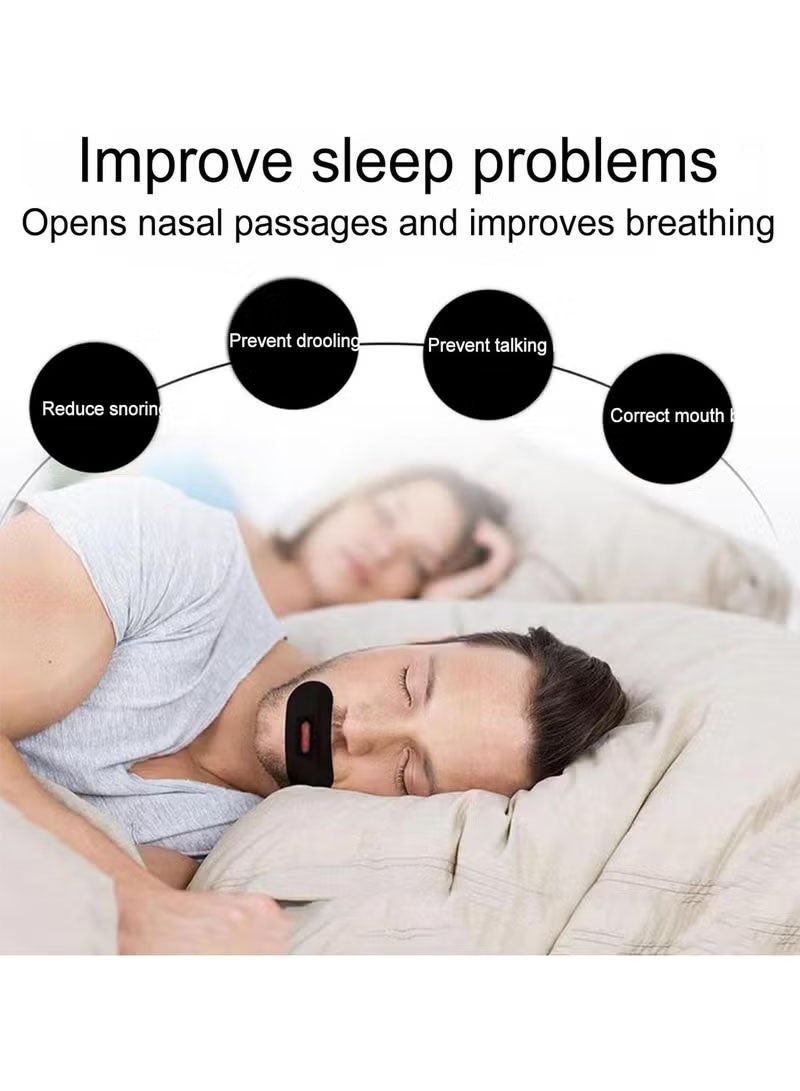 PYC 30 PCS Mouth Tape for Sleep Anti Snoring Mouth Nose Strips Patchd Mouth Tape, Black Oval Sleep Tape, Mouth Tape for Sleeping,Breathable Mouth Tape,Mouth Tape for Sleeping,Improved Nasal Breathing - Image 4